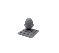 10 x Linic Grey Plastic Acorn Fence Top Finials + 4" Fence Post Caps. UK Made. (GT0018) Free UK Delivery