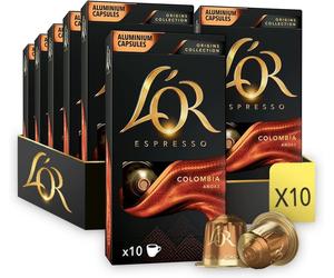10 X L'OR Origins Colombia Coffee Pods x10 (Pack of 10, Total 100 Capsules)