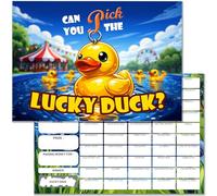 10 x Lucky Duck Fundraising Cards - A5 Size Cards + Display Card - 50 Squares with Scratch Off Winner - UK Made and Recylable