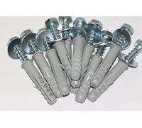 10 x M8 x 50mm Masonry Brick Wall Fixing Screw Bolts & Raw Plugs With Washers