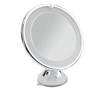10 x Magnifying Lighted Makeup Mirror, 6.7'' Bathroom Mirror with Suction Cup, Shaving Mirror, Light Up Mirror Vanity mirror, LED Travel Vanity Mirror 360 Degree Swivel Rotation and Locking Suction