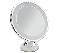 10 x Magnifying Lighted Makeup Mirror, 6.7'' Bathroom Mirror with Suction Cup, Shaving Mirror, Light Up Mirrors Vanity mirrors, LED Travel Vanity Mirror 360 Degree Swivel Rotation and Locking Suction
