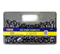 10 x Marksman Professional Stubby Combination Wrench Spanner Set Garage Workshop Carbon Steel Hand Tools Metric Chrome DIY Short Reach 10MM-19MM UK Free P&P