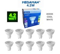10 X Megaman Led Gu10 4.2W Par16 Lamp 4000K Spotlight Light Bulbs Cool White