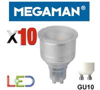 10 X Megaman Led Long Neck Reflector Light Bulbs Gu10 Par16 4.3 Watt 4000K