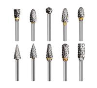 10 x Metal Router Bit for 3 mm Double Tungsten Cut, Rotary Milling Cutter Straight Grinder for Rotary Tools Processing Grinding Engraving Polishing