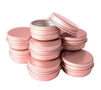 10 x Mini 10ml Rose Gold Tins with Screw On Lid - Lip Balm/Medication/Herbs/Cream/Wax/Balm - Cosmetic Container - Pink Aluminium Metal Jar 10g