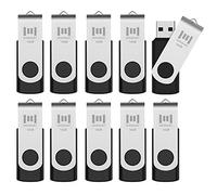 10 X MOSDART 16GB Bulk USB 2.0 Flash Drives Swivel Thumb Drives Zip Drive Memory Stick with Led Indicator,10 Pack Black