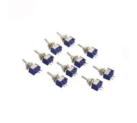 10 X On/Off Mini Miniature Toggle Switch Car Dashboard SPST 2Pin Blue Sales 1pcs