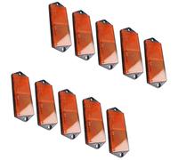 10 x Orange Amber Large Rectangular Reflectors Driveway Gate Fence Post Trailers