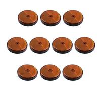 10 x Orange Amber Round Circular Reflectors for Driveway Gate Fence Post Trailers