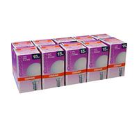 10 x Osram Drop Bulb 15W E14 Matt Dimmable Warm White Globe Lamp