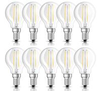 10 X Osram LED Filament Bulbs Drop 4W = 40W E14 Clear 470Lm Warm White [EEK: E]