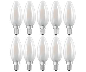 10 X Osram LED Filament Candles 2.5W = 25W E14 Matt 250lm Warm White 2700K [EEK: F]