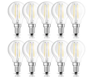 10 x OSRAM LED Filament Drop Bulb 2.5W=25W E14 Clear 250lm 840 4000K