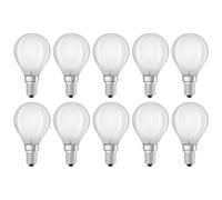 10 X Osram LED Filament Drop P45 2.5W = 25W E14 Matt 250Lm Neutral White 4000K [EEK: F]