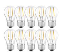 10 x Osram LED Filament Drop P45 2.5W = 25W E27 Clear Bulbs Cool White 4000K [EEK: F]