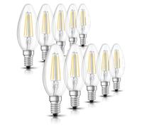 10 x Osram LED Filament Lamps Candles 4W = 40W E14 Clear 470lm Warm White 2700K [EEK: E]