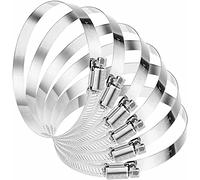 10 x Pack Large Size Metal Hose Clips 120-140 mm Adjustable Ducting Clamps for Securing 5 inch 125 mm Hoses and Pipes Tube Inline Extractor Fan Cooker Hood Tumble Dryer