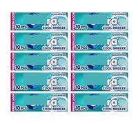 10 x packs Ex Cool Breeze Flavour Sugar Free Chewing Gum Multipack - Icy Mint Fresh Breath Chewing Gums with Xylitol for Oral Hygiene and Healthy Teeth