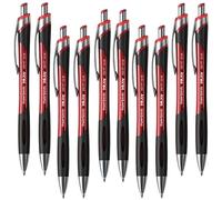 10 x Paper Mate Inkjoy 550RT Retractable Ballpoint Pen | Crisp, Clean Lines: No Dragging | Full Length Grip for Comfort & Control | 0.5mm Fine Point Nib - Red Colour Ink | Loose in Plain Packaging