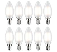 10 X Paulmann LED Filament Candles 5W=40W E14 Mat Neutral White 4000K Dimmable