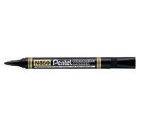 10 x Pentel N850 Permanent Marker Pens Bullet Point Black Ink