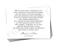 10 x Personalised Wedding Birthday money wish gift poem honeymoon Cards A7