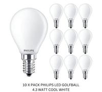 10 X Philips Golfball Light Bulb G45 Led 4.3W 470Lm E14 Ses E14 Cool White 4000K