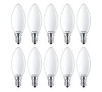 10 X Philips LED Filament Candles 2.2W = 25Watt E14 Matt 250Lm Warm White 2700K [EEK: E]