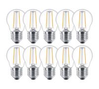 10 x Philips LED Filament Drop 2W = 25W E27 Clear 250lm Bulbs Warm White 2700K [EEK: E]