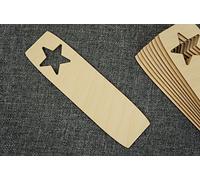 10 x Plain WOODEN BOOKMARKS Unpainted Shapes Gift Tags DECOUPAGE STAR W84