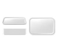 10 x Plastic Food Display Tray White ABS Food Grade, BPA Free Countertop Tray Catering Cafe, Butchers Display Tray UK Made (L 410 x W 300 mm)