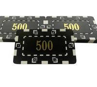 10 x Poker Casino Numbered Plastic Chip Plaques 74 x 44mm 32Grams 500" BLACK