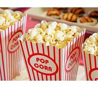 10 X Popcorn Boxes Movie Hollywood Style Classic Red Striped Cardboard Popcorn Boxes for Kids Birthday Party Cinema Treats Paper Bags Fun (10)