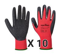 10 X Portwest A174 Flex Grip Waterproof Latex Coating Breathable Grip Glove XL