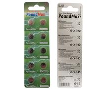 10 x PoundMax SR44 1.55 V Silver Oxide Button Cell Battery