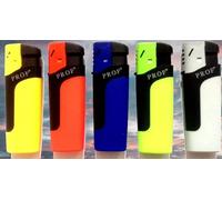 10 X PROF - WINDPROOF JET FLAME LIGHTER RUBBER MAXI SIZE BRIGHT COLOUR FULL TOP JET FLAME SOFT TOUCH LIGHTER