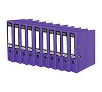 10 x Pukka A4 Glossy 2-Ring Lever Arch File School Work Office 75mm Spine File Organiser (Purple)
