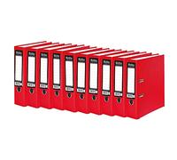 10 x Pukka A4 Glossy 2-Ring Lever Arch File School Work Office 75mm Spine File Organiser (Red)