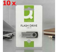 10 x Q-Connect USB 2.0 Swivel 8GB Media Storage Flash Drive Silver+Black KF41512