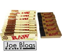 10 x RAW Organic Kingsize Slim Rolling Papers Skin & 6 Raw Tips Roach Filter