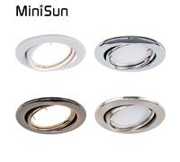 ValueLights Brushed Chrome Tiltable Warm White LED Ceiling Downlight 10 Pack - Silver - Wilko
