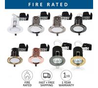 MiniSun | Modern Fire Rated Gloss White GU10 Recessed Ceiling Downlight/Spotlights | Ceiling Spots, Home Décor & Improvement Essential | Pack of 10 | Includes Bulb [6500K Cool White] | Mains Wired