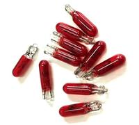 10 x RED Fruit Machines Bulbs - 5mm SMALL-T5-12v-1.2w Wedge Lamps