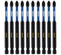 10 x Rennie Tools 100mm Long PH2 Impact Screwdriver Driver Bits Set