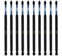 10 x Rennie Tools 150mm Long PZ2 Impact Screwdriver Driver Bits Set. Heavy Duty PoziDriv POZI No.2 Magnetic Screwdriver Bit Set. PZ2 Impact Driver Bits Pozidrive Screw Accessories. Black Oxide Coated