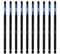 10 x Rennie Tools 150mm Long PZ3 Impact Screwdriver Driver Bits Set. Heavy Duty PoziDriv POZI No.3 Magnetic Screwdriver Bit Set. PZ3 Impact Driver Bits Pozidrive Screw Accessories.