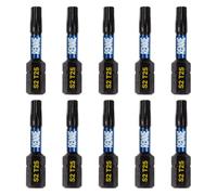 10 x Rennie Tools 32mm Long T25 TX25 Impact Screwdriver Driver Bits Set. Heavy Duty Magnetic Torx Screwdriver Bit Set. Black Oxide Coated Torx Impact Driver Bits. Torx Bit Set.