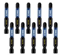 10 x Rennie Tools 50mm Long PZ3 Impact Screwdriver Driver Bits Set. Heavy Duty PoziDriv POZI No.3 Magnetic Screwdriver Bit Set. PZ3 Impact Driver Bits Pozidrive Screw Accessories.